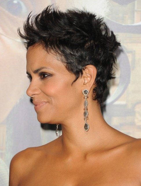 Halle Berry Black Cropped Pixie Haircuts - PoPular Haircuts