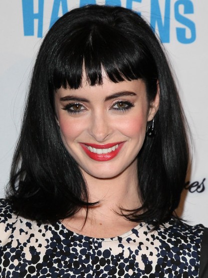 Krysten Ritter Black Medium Straight Hairstyles with Blunt ...