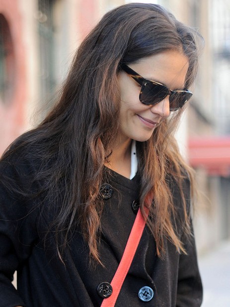 Katie Holmes Casual Long Hairstyles for Fine Hair