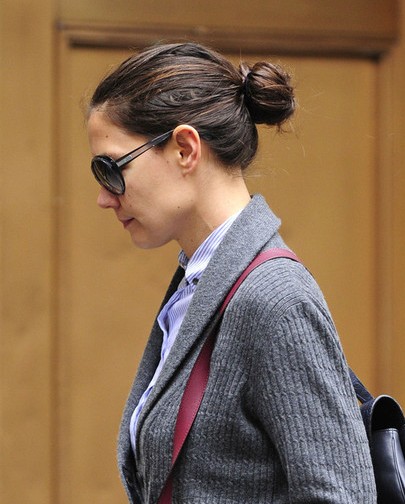 Katie Holmes Chignon Hairstyle for Long Hair 2013