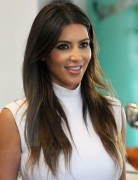 Kim Kardashian Casual Brown Long Haircuts 2013