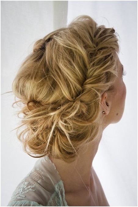 Messy Braid Updo for Long Hair, Prom Hairstyles