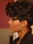 Asymmetrical Haircut with Natural Curls, Pixie Hairstyles