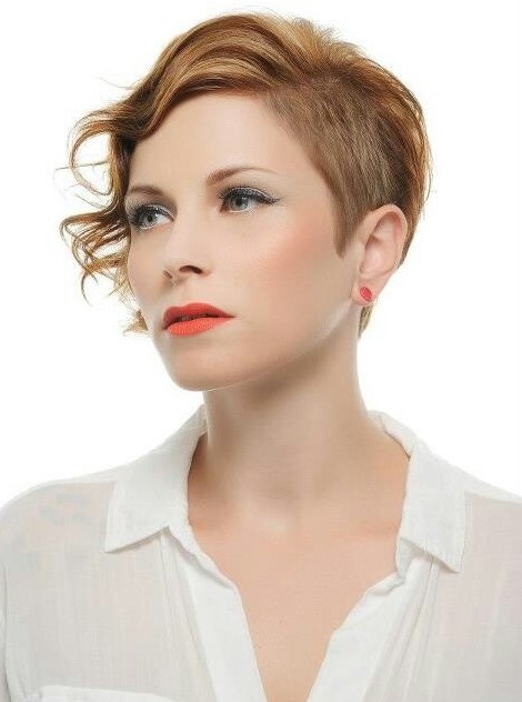 Short Haircut with Curly Hair, Classic Copper color