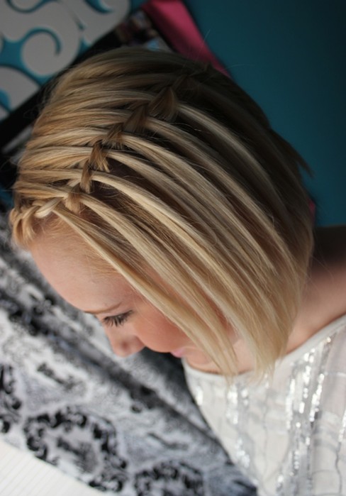 Waterfall Braid with Short Hair: French Braided Hairstyles 