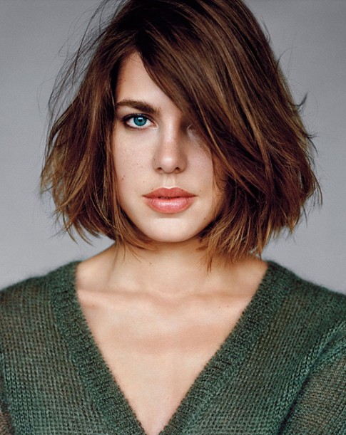 Charlotte Casiraghi Hair, Messy Straight Bob