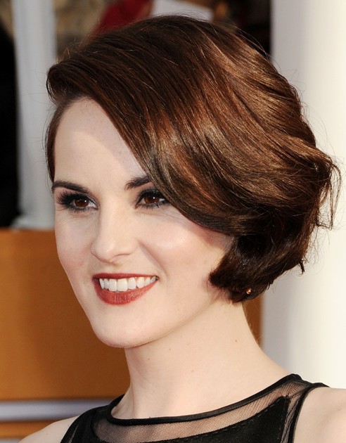 Michelle Dockery Hair, Formal Short Wavy Hairstyle