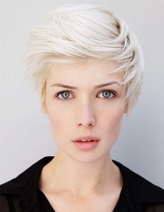 Short Haircut For Females With Long Side Bangs