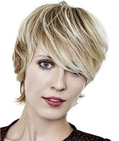 Short Hair Long Bangs Women