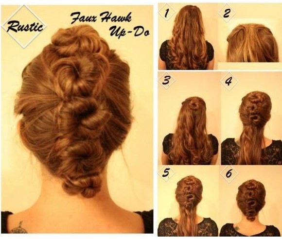 Updo Hairstyles for Homecoming: Faux Hawk Updos Tutorial - PoP Haircuts