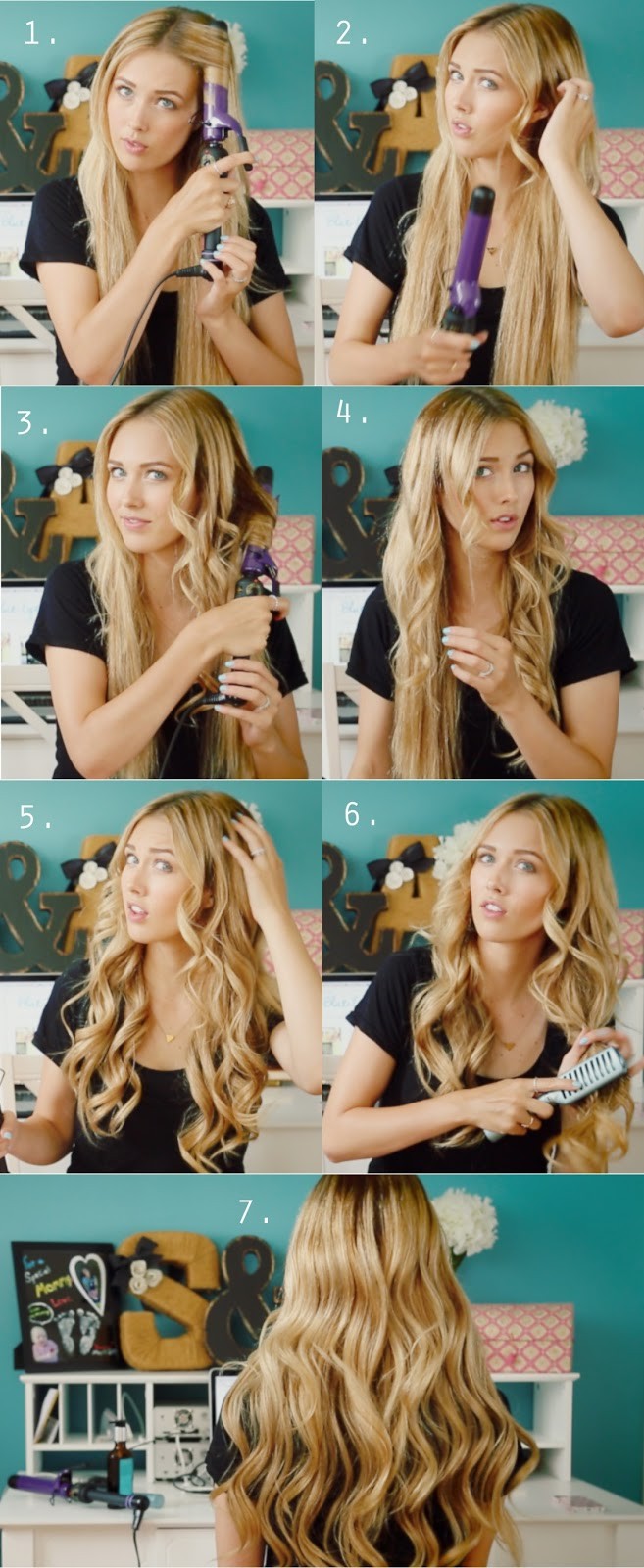 loose curls tutorials: long curly hairstyles for girls