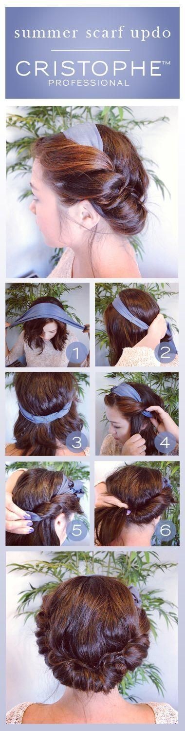Scarf Updo Hairstyle Tutorial: Summer Hairstyles for Women
