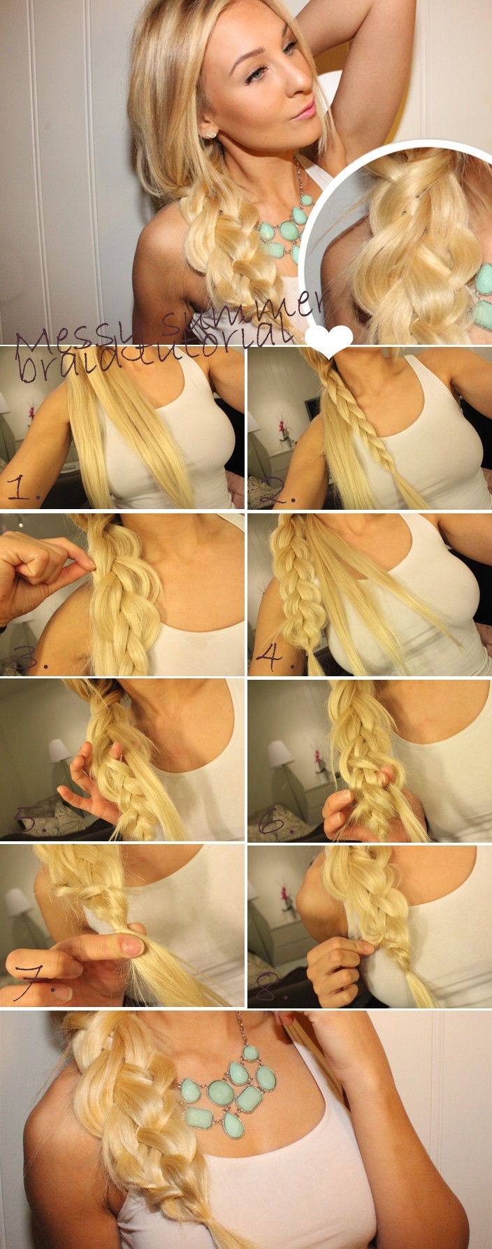Summer Hairstyles for Long Hair: Messy Side Braided Hairstyle Tutorial