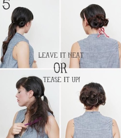 Updo Hairstyles Tutorial: Messy Bun Updos