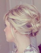 2014 Messy Updo Hairstyle for Short Hair