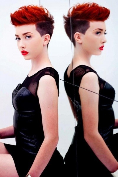 Short Shaved Hairstyles: Red Hair