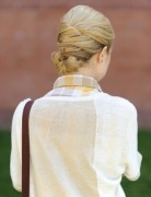 Simple Office Hairstyles for Women: Woven Low Bun Hairstyle