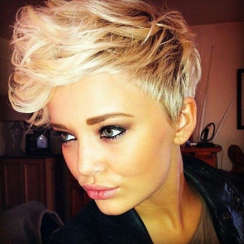 Pixie Haircut with Long Side Swept Bangs