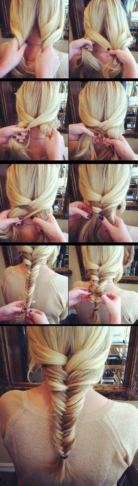 Simple Fishtail Braided Hairstyles Tutorial for Long Hair