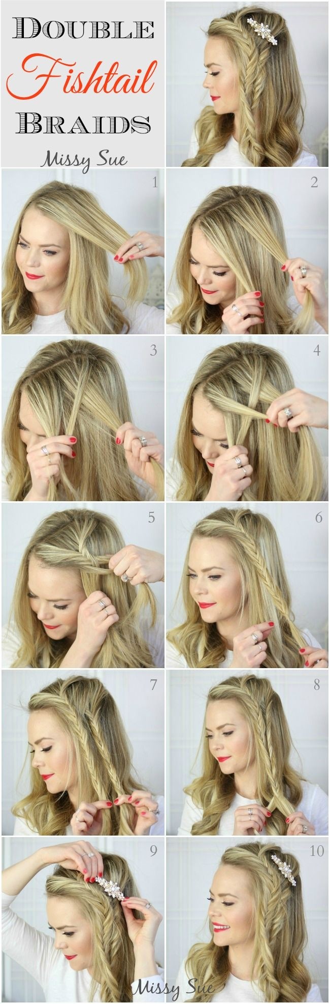 Double Fishtail Side Braids Tutorial: Long Hairstyles Ideas