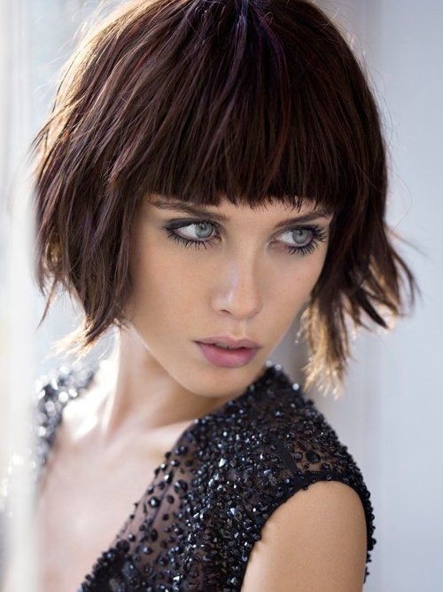 Short Bob Hairstyles with Blunt Bangs