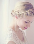 Chic Braids Updo Hairstyle for Heart Face