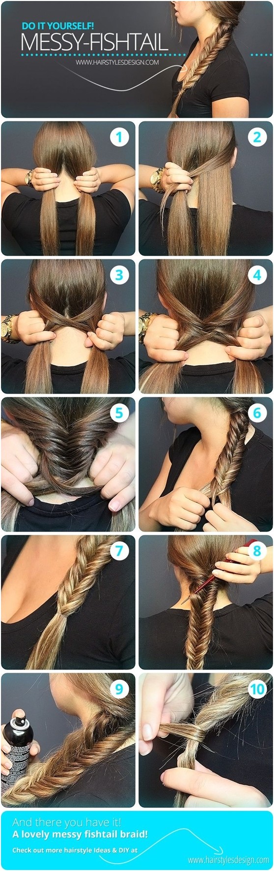 Messy Fishtail Braid Tutorial: Side Loose Braided Hairstyles