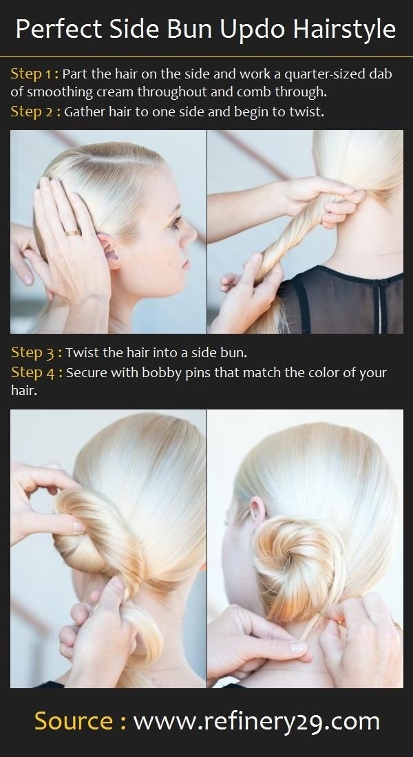 Perfect Side Bun Updo Hairstyle: Everyday Hairstyles Tutorials