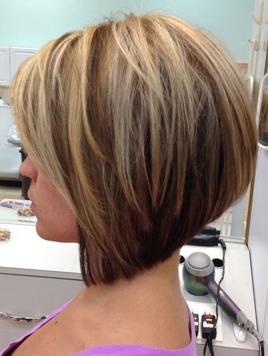 Cute Inverted Short Bob for Girls: Side View