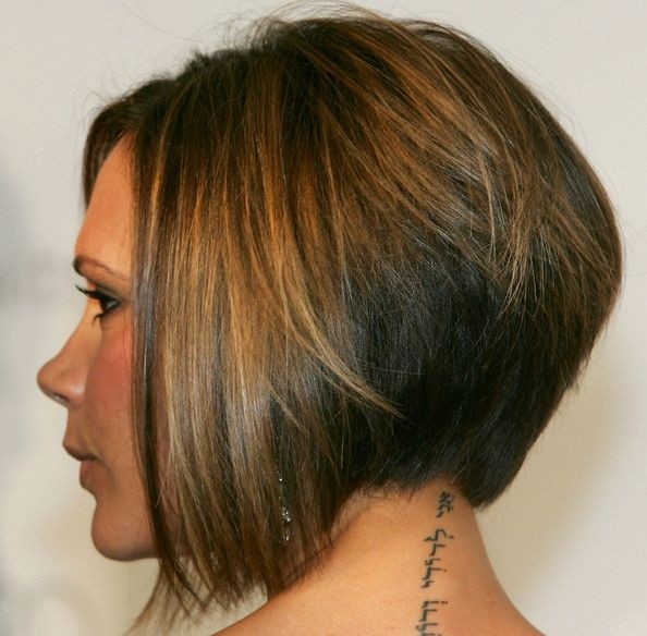 Inverted Bob for Straight Hair: Victoria Beckham Short Haircuts