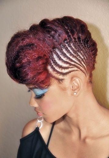 African Hair Braiding Side View: Red Hair