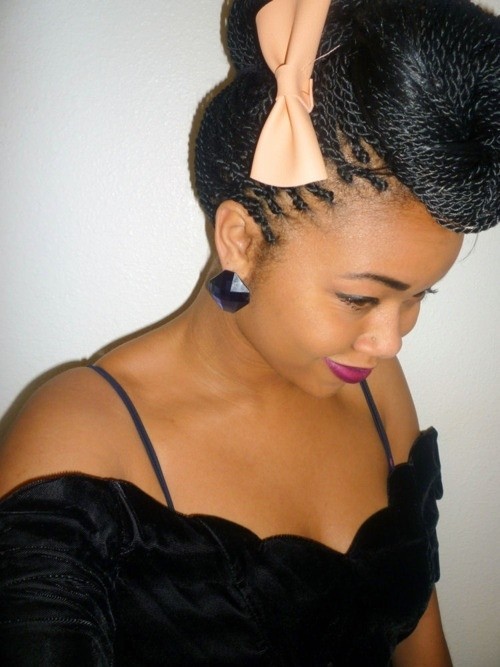 African Hair Braiding Styles: Twist Updo with Accessories