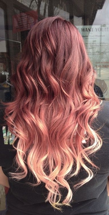 Various Shades of Red and Blonde Ombré