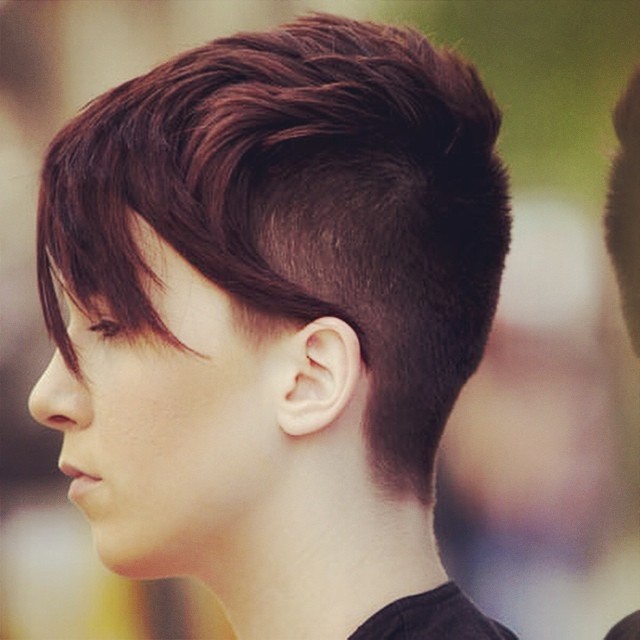 Pixie Cut on Brunette with Buzzed Sides and Back