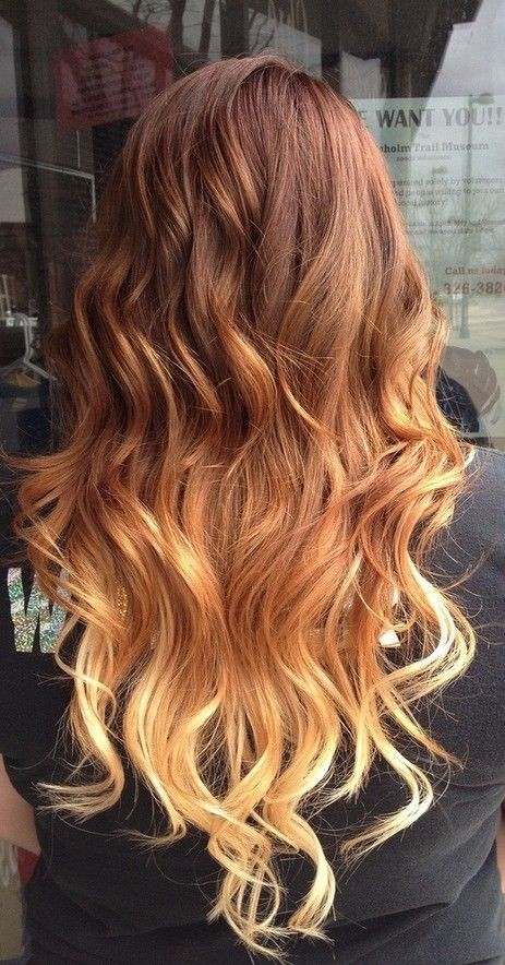 Red to Blonde Ombre Hair for Long Hair