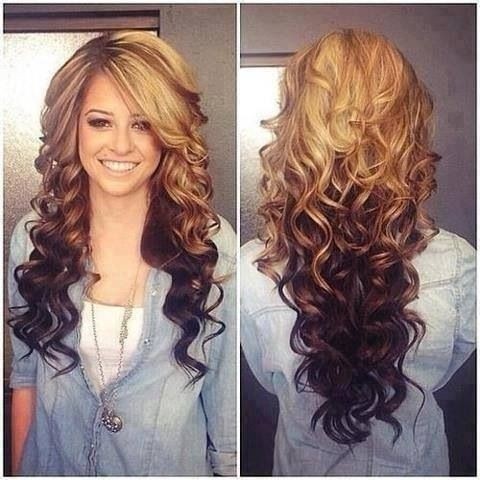 Reverse Ombre Hair: Curly Long Hairstyles