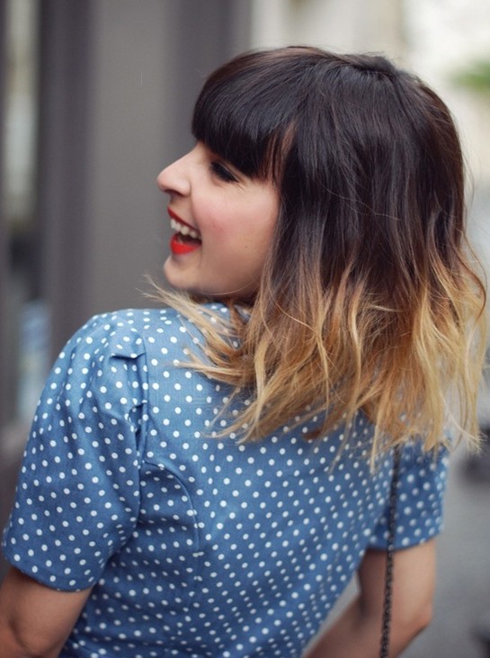 Shoulder Length Brown to Blonde Ombre Hair