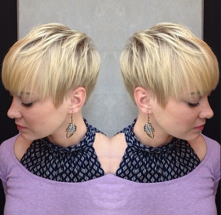 Blonde Straight Hairstyle for Short Hair