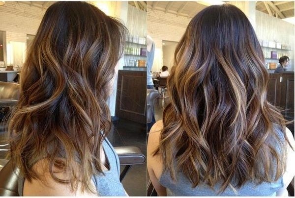 Medium Brown with Caramel Ombre Highlights - 2015 Layered Hairstyles for Women