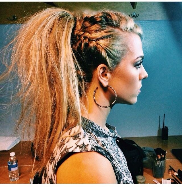 Pretty Ponytail with Braids - Long Hairstyles for Spring 2015