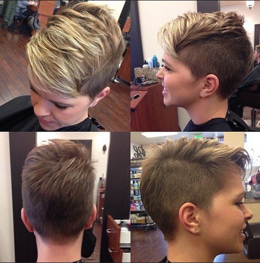 Shaved Hairstyles for Short Hair 2015 - Layered Pixie Hair Cut