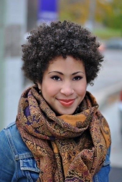 Beautiful Short Afro Hairstyle for African American Women