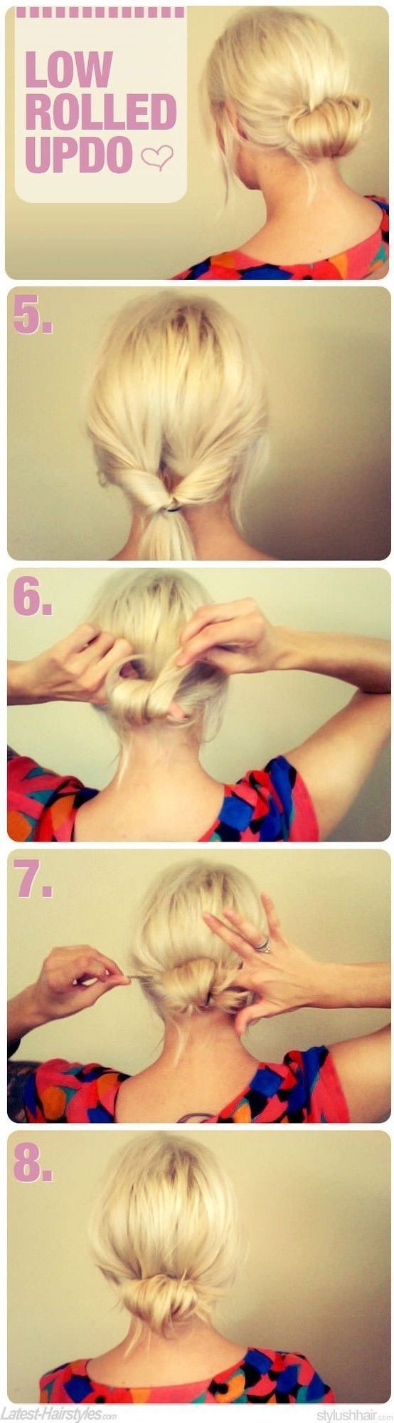 Low Rolled Updo Hairstyles