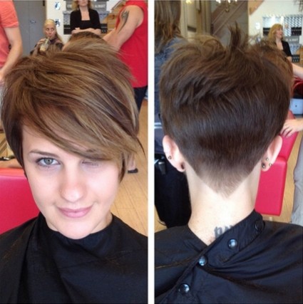 Pixie Haircut with Side Long Bangs
