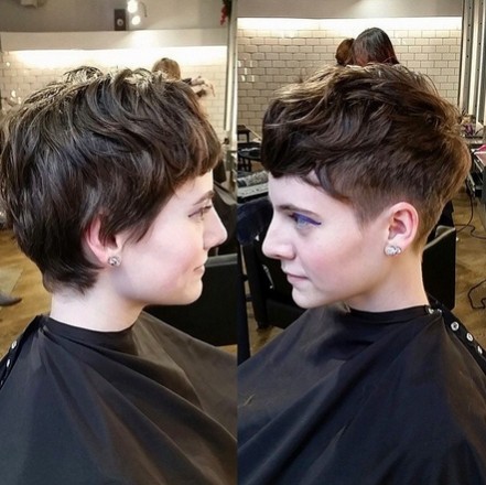 Shaved Pixie Haircut with Curly Hair - Cute Short Hairstyles for Women, Girls