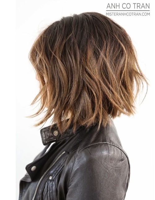 Textured Bob with Highlights - Short Haircuts for Thick Hair