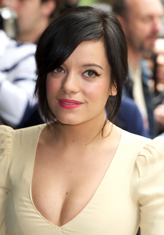 Lily Allen Hair Style: Updo Hairstyles with Bangs