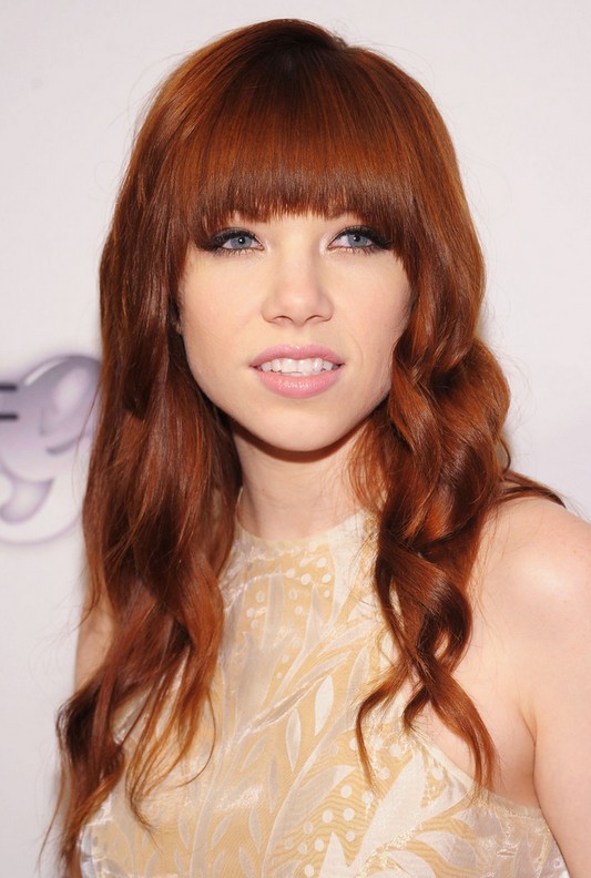 Carly Rae Jepsen Long Hair: Cute Long Haircut with Short Bangs