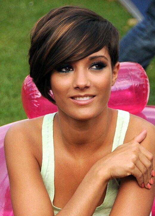 Blonde Highlights for Black Hair: Short Hairstyles with Side Swept Bangs