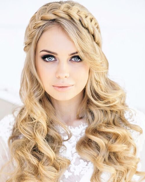 Long Wavy Hairstyles with Braid - Cute and Modern Prom Hairstyle Ideas